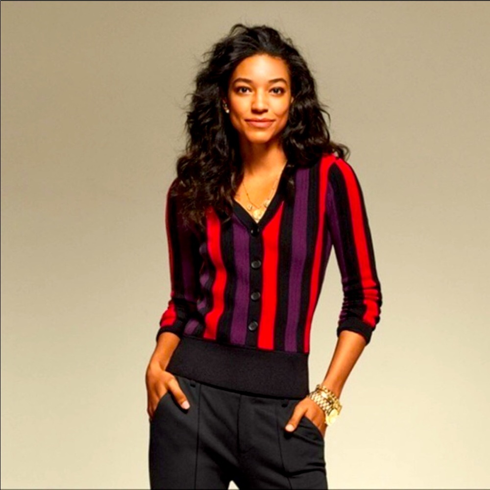 Cabi royal stripe pullover M